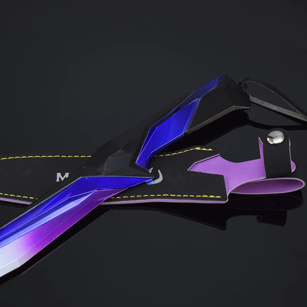 30cm Valorant Singularity Knife Visual Shine Version Metal Model with Holster Real Steel Katana Outdoor Training Knife Safe Toys