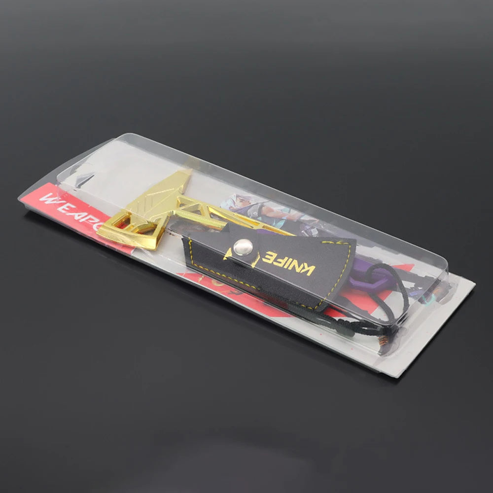 15CM(5.9in) Valorant Game Peripheral, Prime Axe with Leather Case, Zinc Alloy Metal,Miniature Model Craft Toys