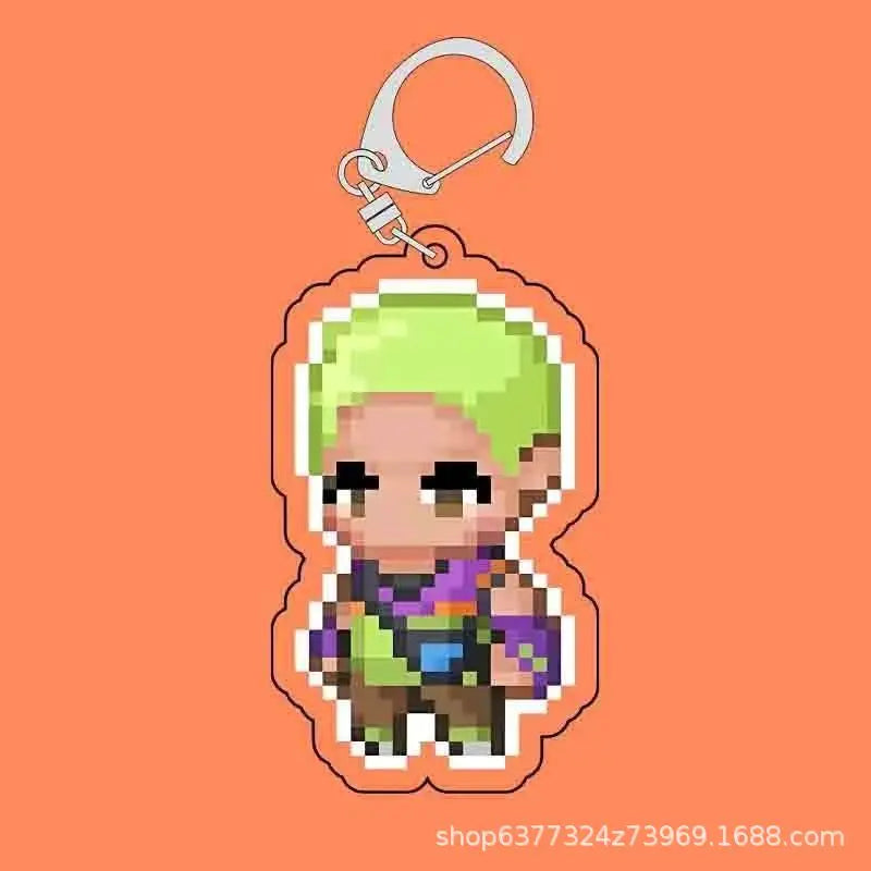 Fearless Contract Valorant Pixel Style Acrylic Sandwich Keychain Valorant Creative Exquisite Hanging Keychain Gift