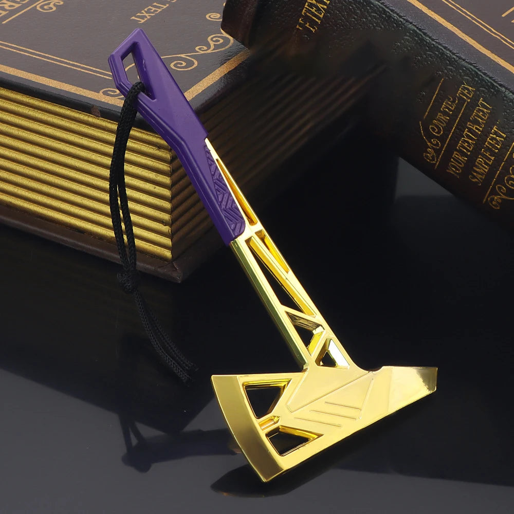 15CM(5.9in) Valorant Game Peripheral, Prime Axe with Leather Case, Zinc Alloy Metal,Miniature Model Craft Toys