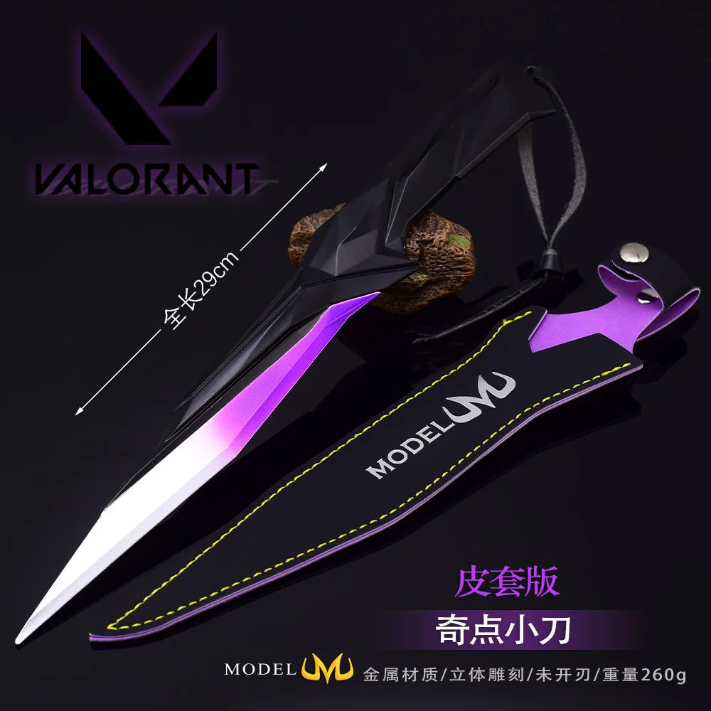 30cm Valorant Singularity Knife Visual Shine Version Metal Model with Holster Real Steel Katana Outdoor Training Knife Safe Toys