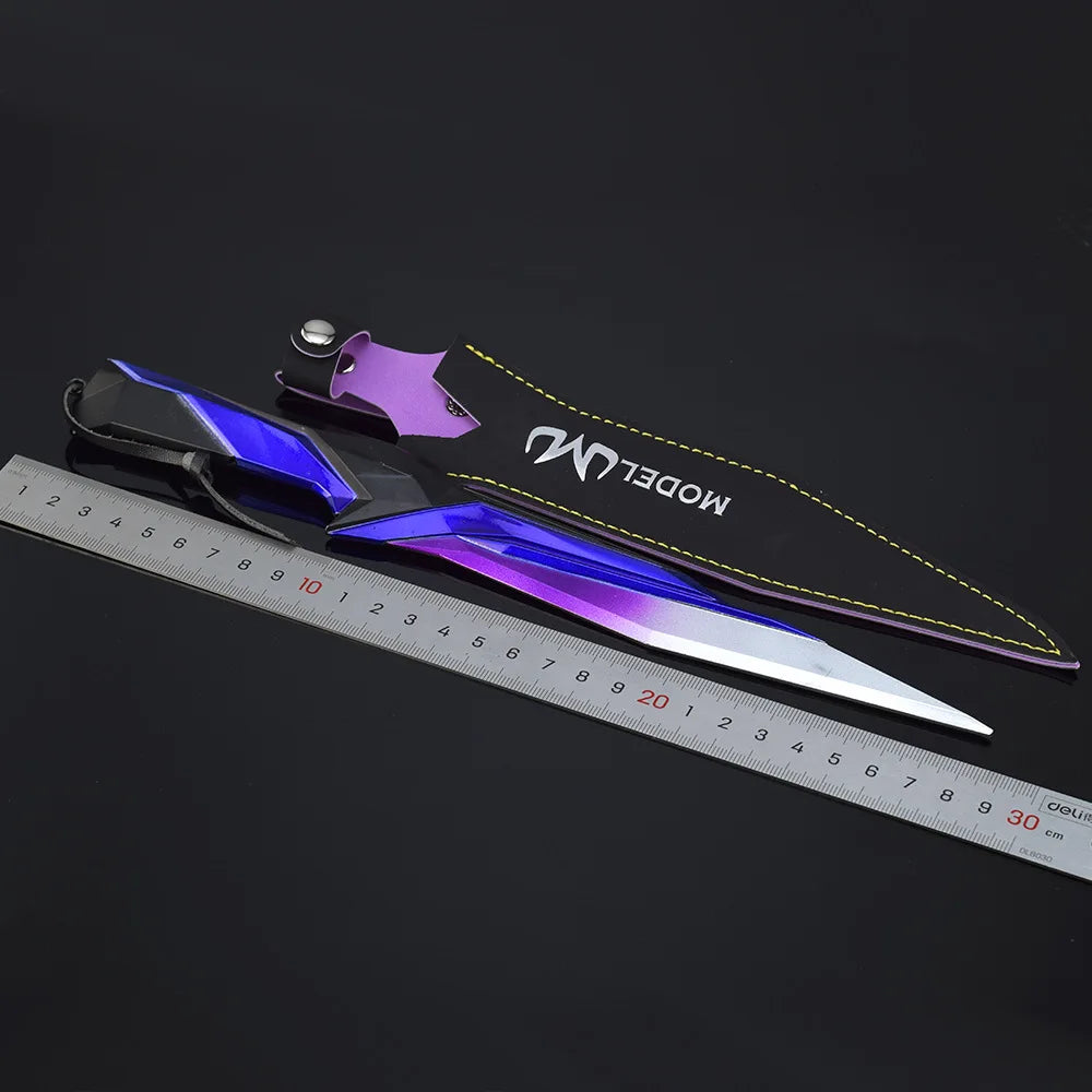 30cm Valorant Singularity Knife Visual Shine Version Metal Model with Holster Real Steel Katana Outdoor Training Knife Safe Toys