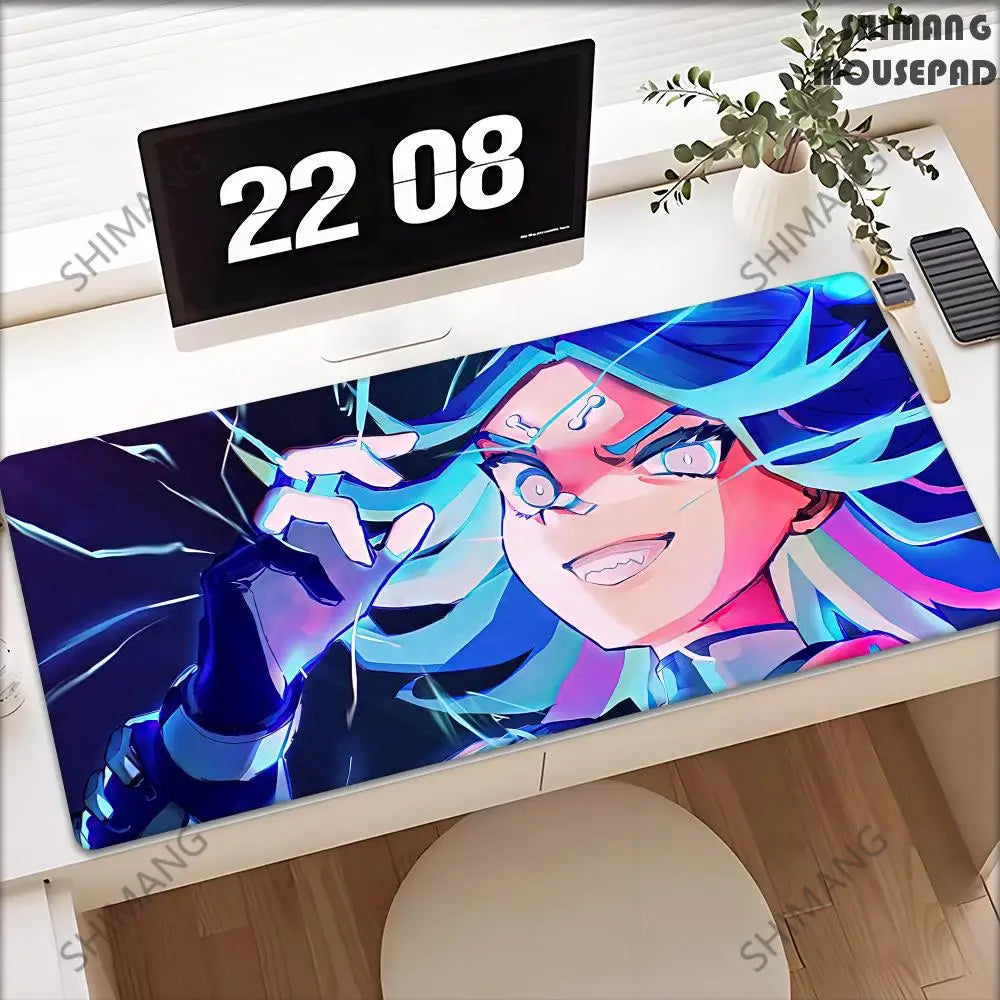 Valorant Neon Mouse Pad Gaming XL New HD Mousepad XXL MousePads Natural Rubber Anti Slip Office Computer Mouse Mat Table Mat
