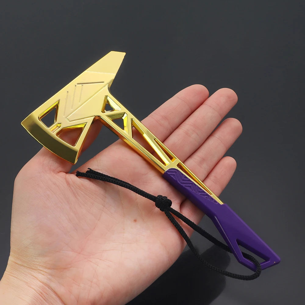 15CM(5.9in) Valorant Game Peripheral, Prime Axe with Leather Case, Zinc Alloy Metal,Miniature Model Craft Toys