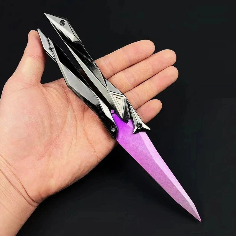 Valorant Singularity Butterfly Knife Foldable Replica Toy for Boys Plastic Model Collectible Melee Gear for Cosplay Gaming