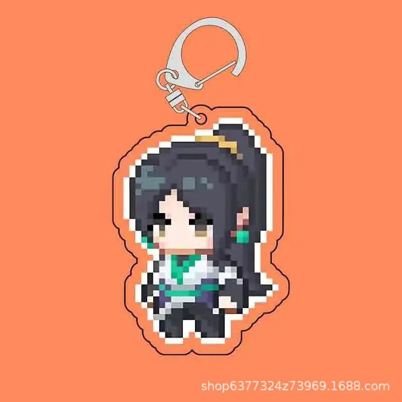 Fearless Contract Valorant Pixel Style Acrylic Sandwich Keychain Valorant Creative Exquisite Hanging Keychain Gift