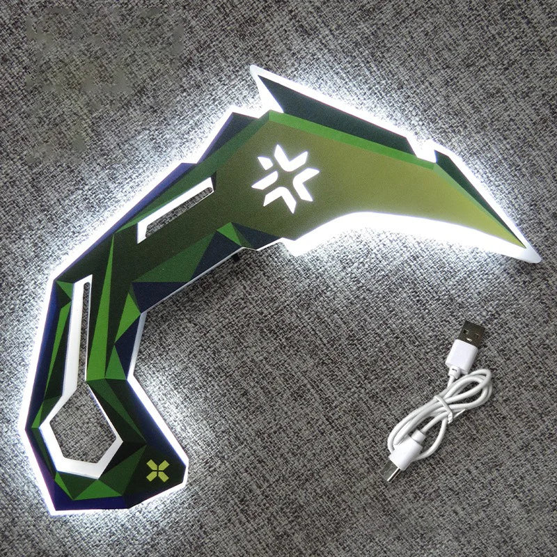 25cm Valorant VCT Karambit Wooden Charging Glows Toy Sword Claw Knife Game Melee Model Party Cosplay Props Gifts Collections