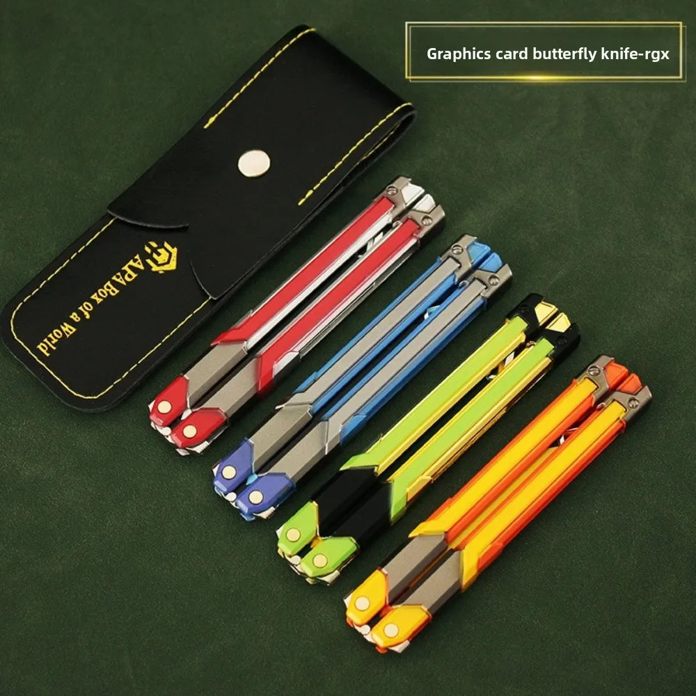 Valorant Game Merch Craft Toy,  Foldable RGX Butterfly Knife, Zinc Alloy Metal training props, game fans toy 20 cm (7.8 inches)