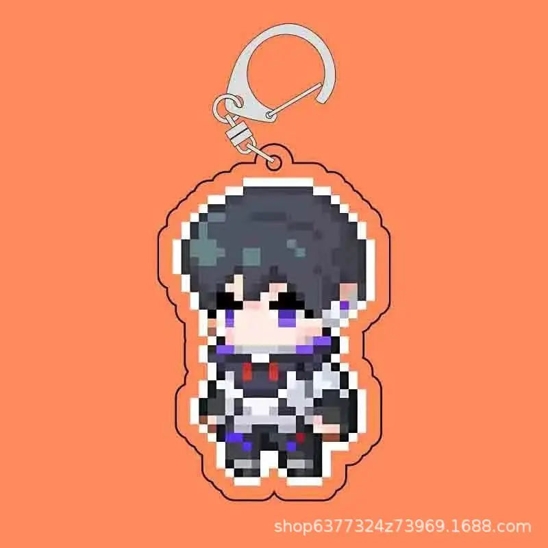 Fearless Contract Valorant Pixel Style Acrylic Sandwich Keychain Valorant Creative Exquisite Hanging Keychain Gift