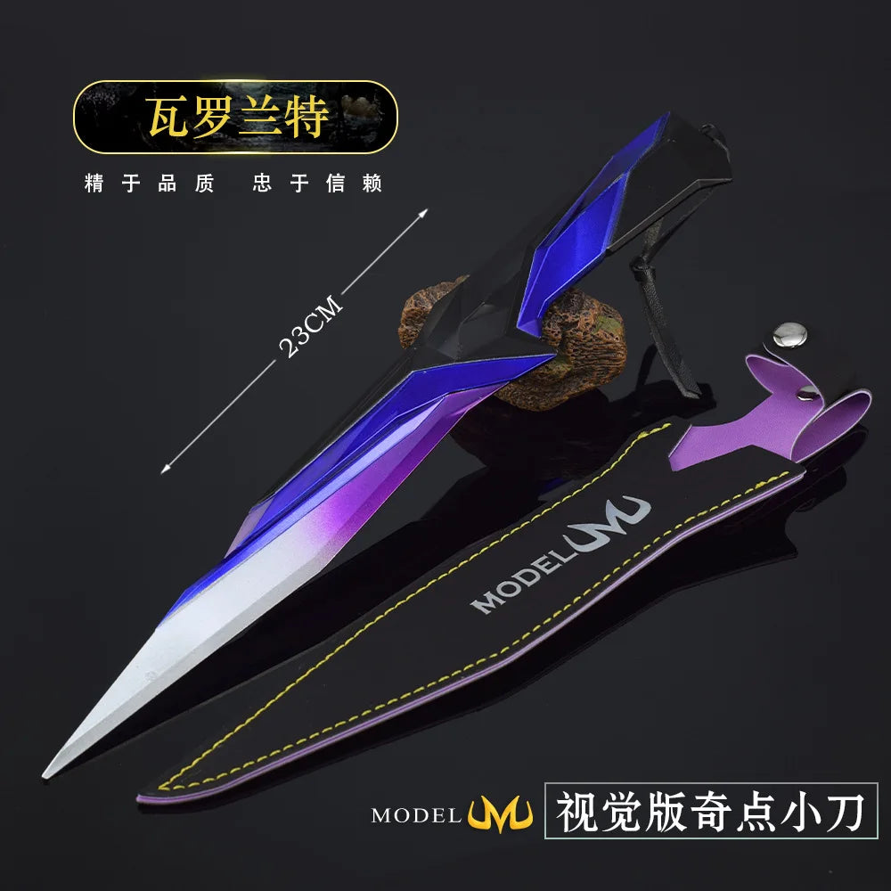 30cm Valorant Singularity Knife Visual Shine Version Metal Model with Holster Real Steel Katana Outdoor Training Knife Safe Toys