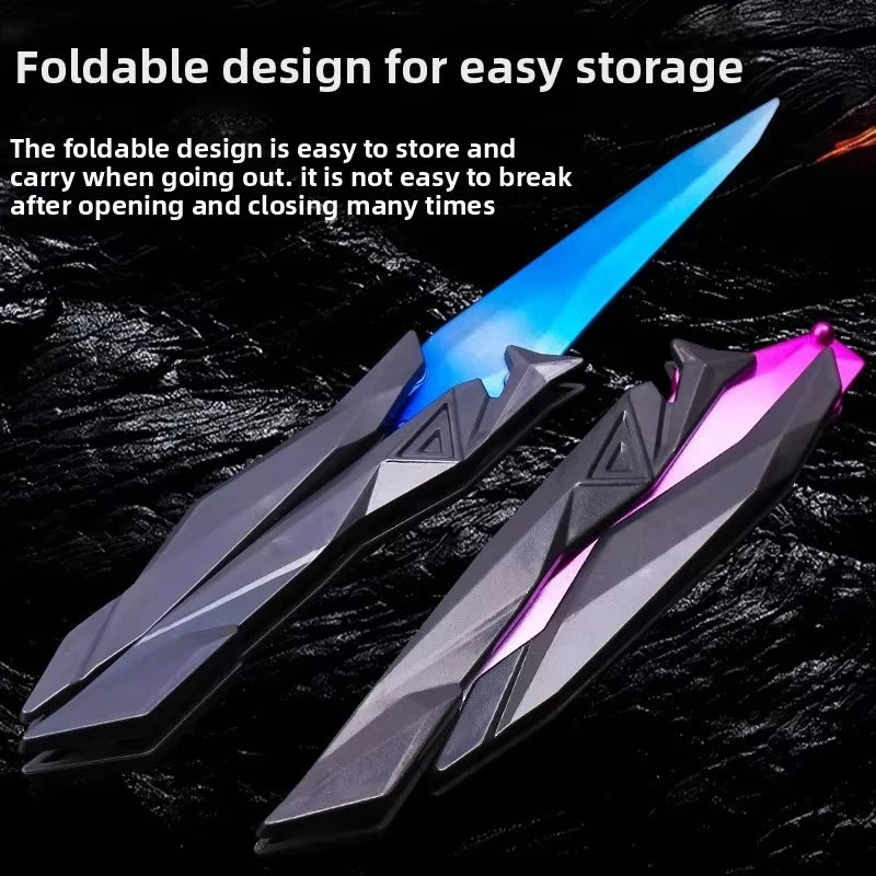 Valorant Singularity Butterfly Knife Foldable Replica Toy for Boys Plastic Model Collectible Melee Gear for Cosplay Gaming