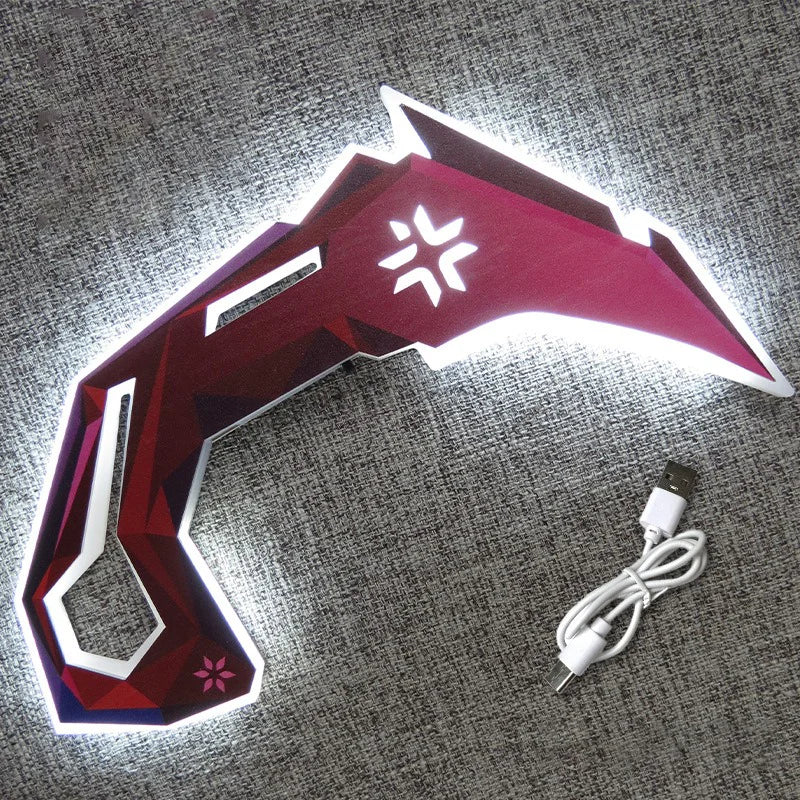 25cm Valorant VCT Karambit Wooden Charging Glows Toy Sword Claw Knife Game Melee Model Party Cosplay Props Gifts Collections