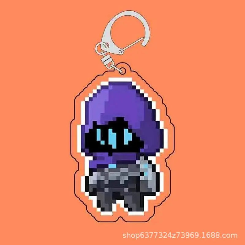 Fearless Contract Valorant Pixel Style Acrylic Sandwich Keychain Valorant Creative Exquisite Hanging Keychain Gift
