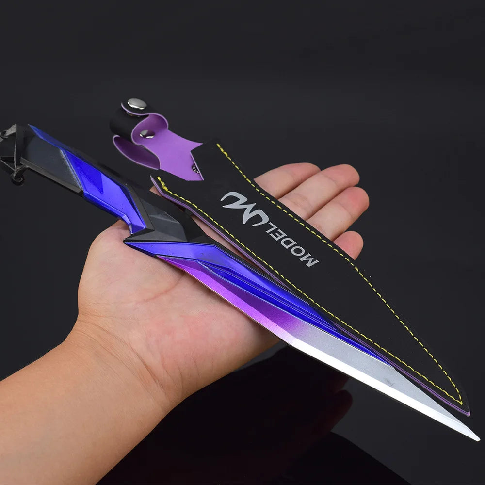 30cm Valorant Singularity Knife Visual Shine Version Metal Model with Holster Real Steel Katana Outdoor Training Knife Safe Toys