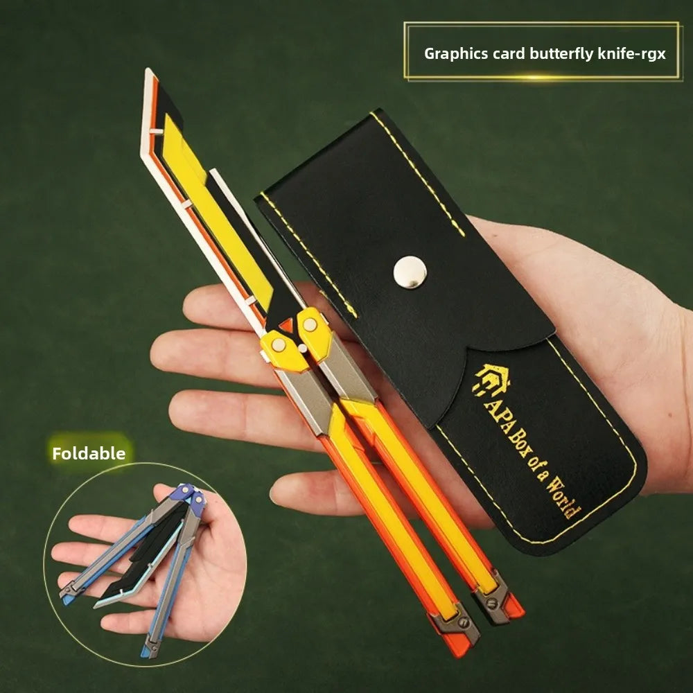 Valorant Game Merch Craft Toy,  Foldable RGX Butterfly Knife, Zinc Alloy Metal training props, game fans toy 20 cm (7.8 inches)