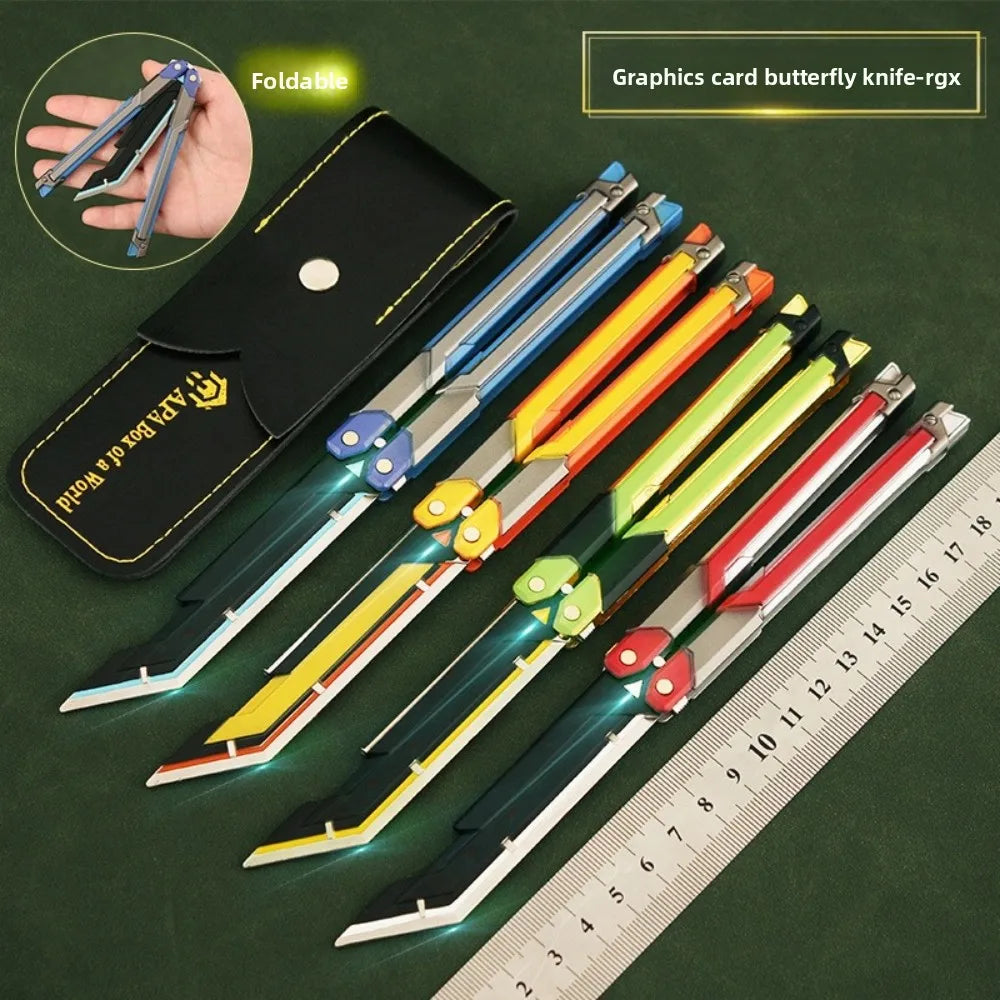 Valorant Game Merch Craft Toy,  Foldable RGX Butterfly Knife, Zinc Alloy Metal training props, game fans toy 20 cm (7.8 inches)