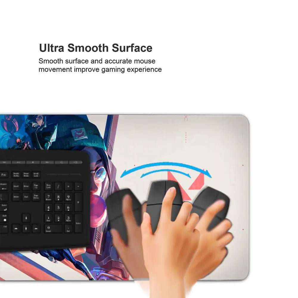 Valorant Neon Mouse Pad Gaming XL New HD Mousepad XXL MousePads Natural Rubber Anti Slip Office Computer Mouse Mat Table Mat