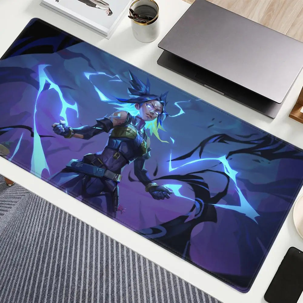 Valorant Neon Mouse Pad Gaming XL New HD Mousepad XXL MousePads Natural Rubber Anti Slip Office Computer Mouse Mat Table Mat